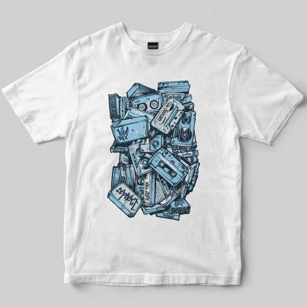 Mixtapes T-Shirt / White / by Mike Winnard